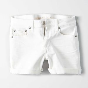 American Eagle White Midi Shorts